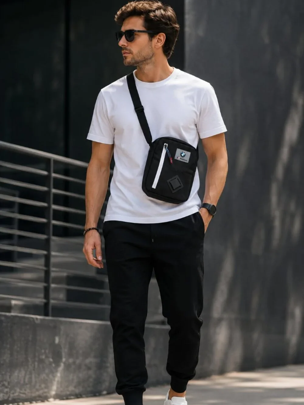 BMW Motorsport x Puma Black Crossbody Shoulder Bag